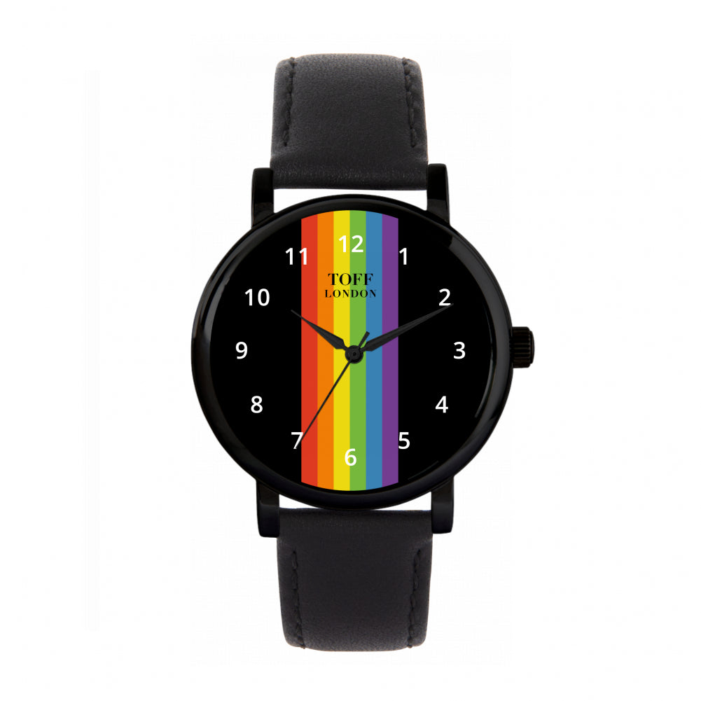 38mm Pride Linear Black Arabic Numerals Watch