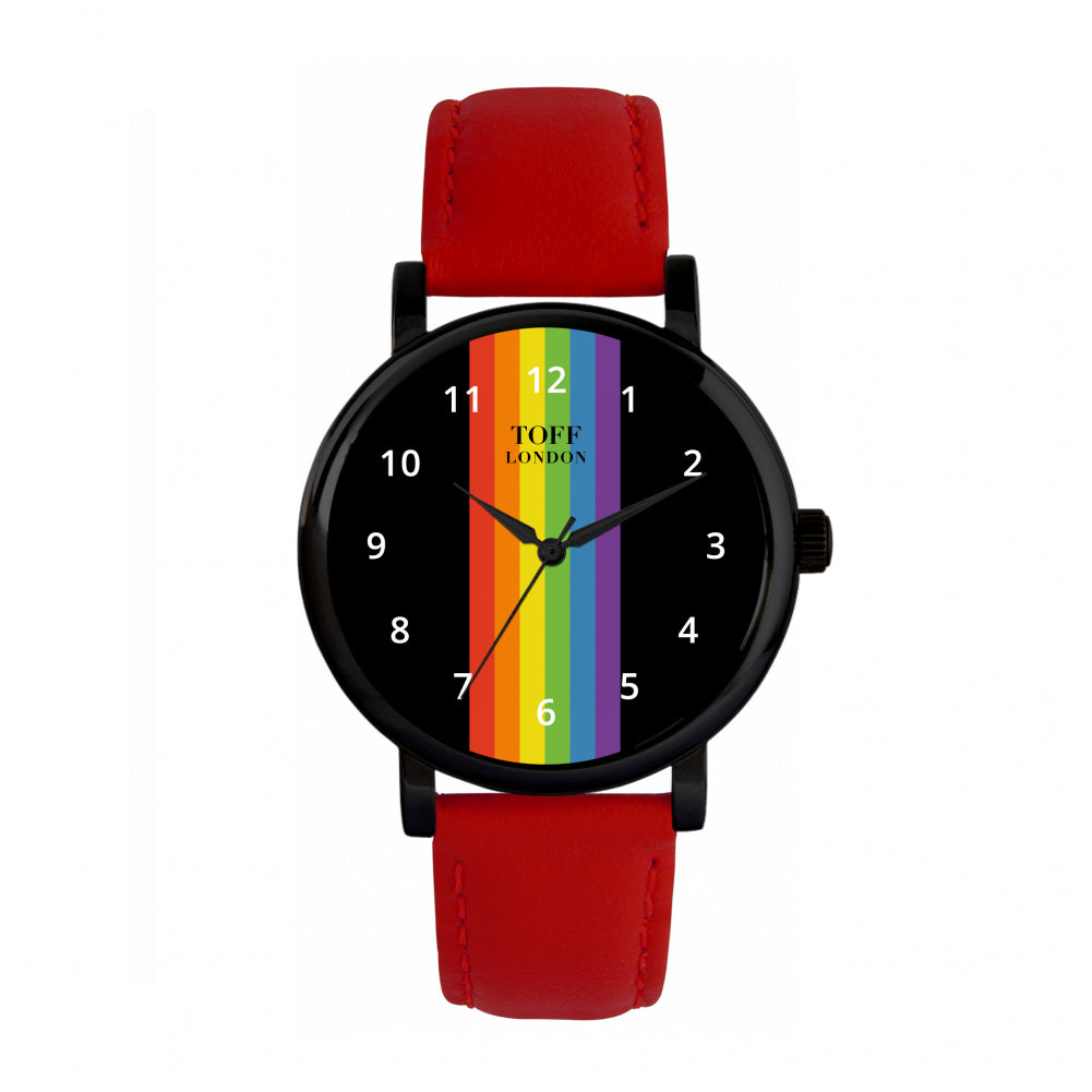 38mm Pride Linear Black Arabic Numerals Watch